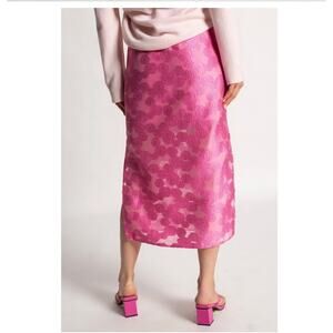 NEW! Samsoe Samsoe Bansa Midi Floral Skirt in Bubblegum Pink M